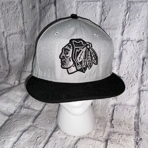 Chicago Blackhawks New Era 9fifty snapback hat Cap Gray Black White NHL Hockey